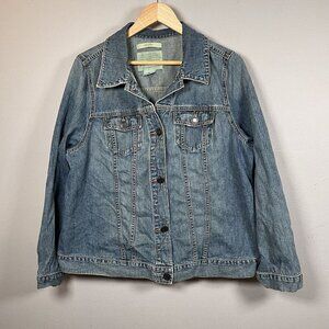 Old Navy Maternity Denim Jean Jacket Blue Stretch Women's Size XL